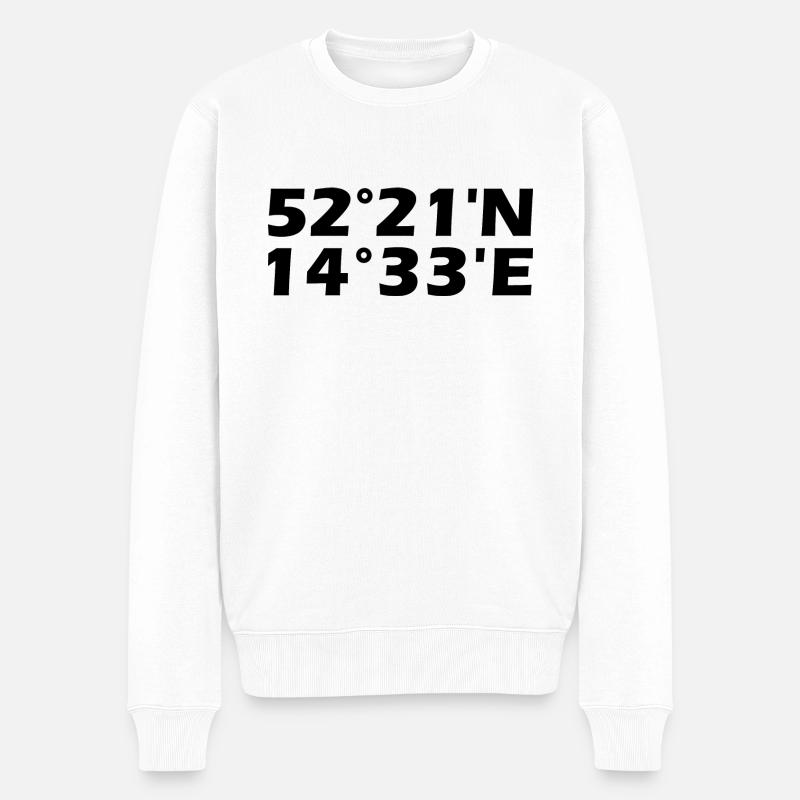 Frankfurt (Oder) Koordinaten - Männer Premium Bio Pullover - Weiß