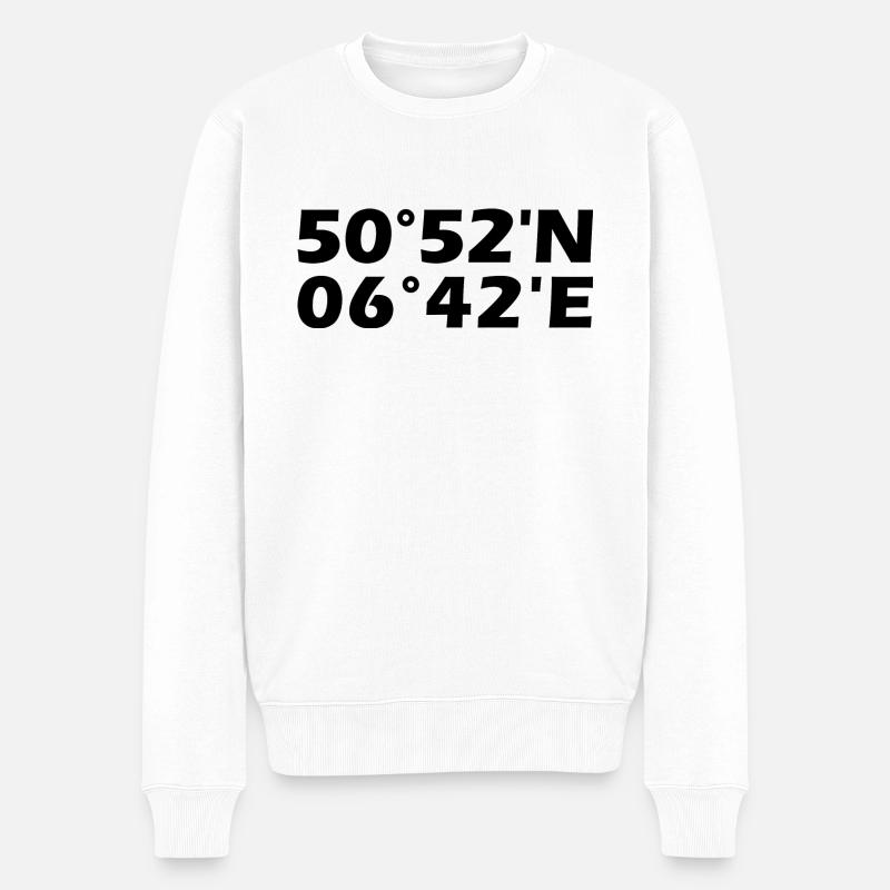 Kerpen Koordinaten - Männer Premium Bio Pullover - Weiß