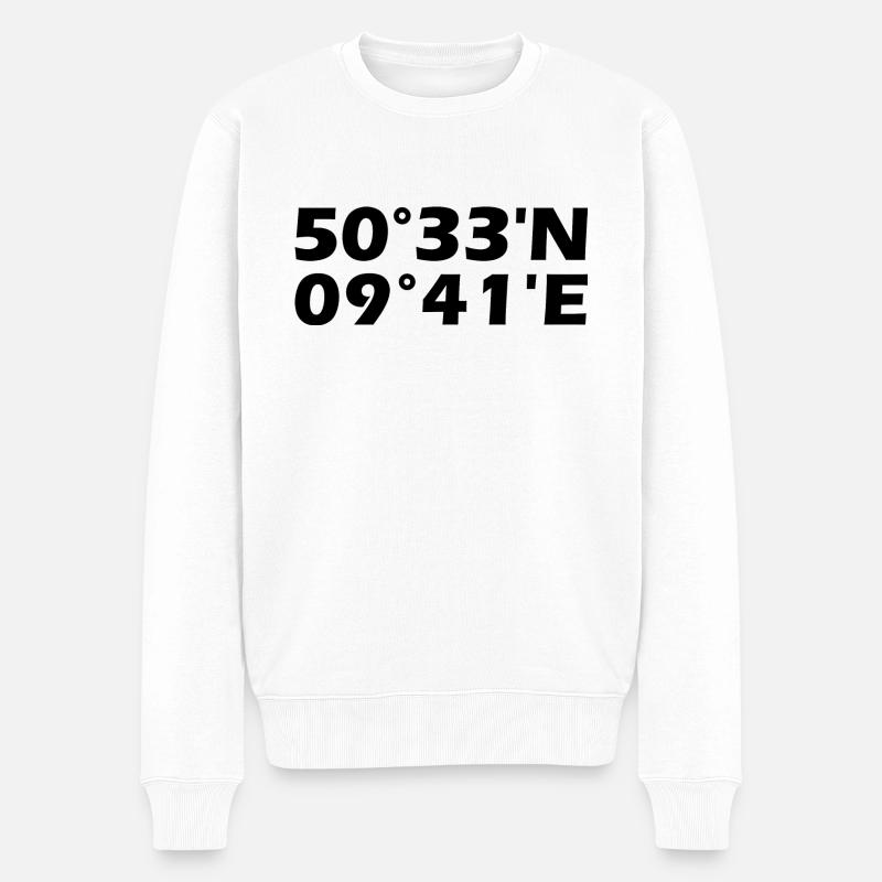 Fulda Koordinaten - Männer Premium Bio Pullover - Weiß