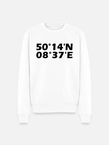 Bad Homburg vor der Höhe Koordinaten - Männer Premium Bio Pullover - Weiß