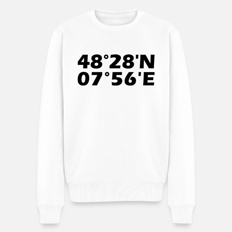 Offenburg Koordinaten - Männer Premium Bio Pullover - Weiß
