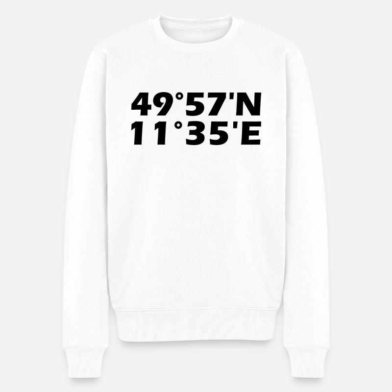 Bayreuth Koordinaten - Männer Premium Bio Pullover - Weiß