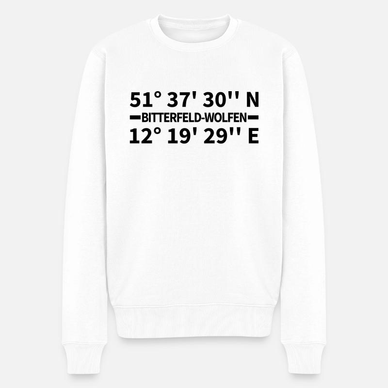 Coordonnées de Bitterfeld-Wolfen - Pull Premium bio Homme - blanc