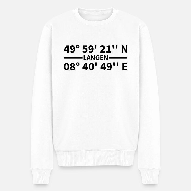 Coordonnées longues - Pull Premium bio Homme - blanc