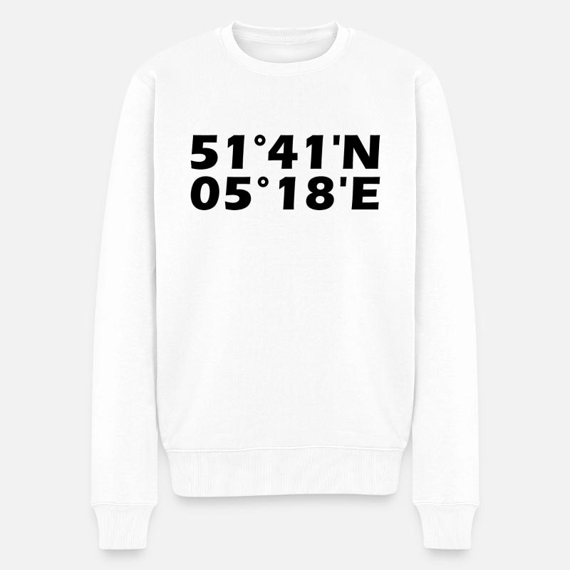 's-Hertogenbosch Koordinaten - Männer Premium Bio Pullover - Weiß