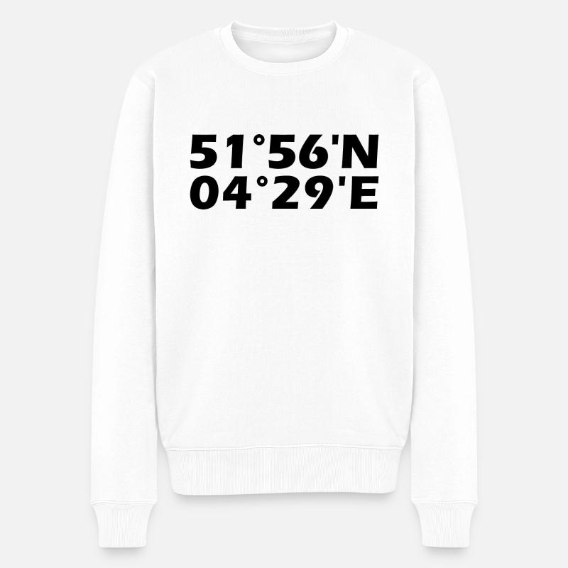 Coordonnées de Rotterdam - Pull Premium bio Homme - blanc