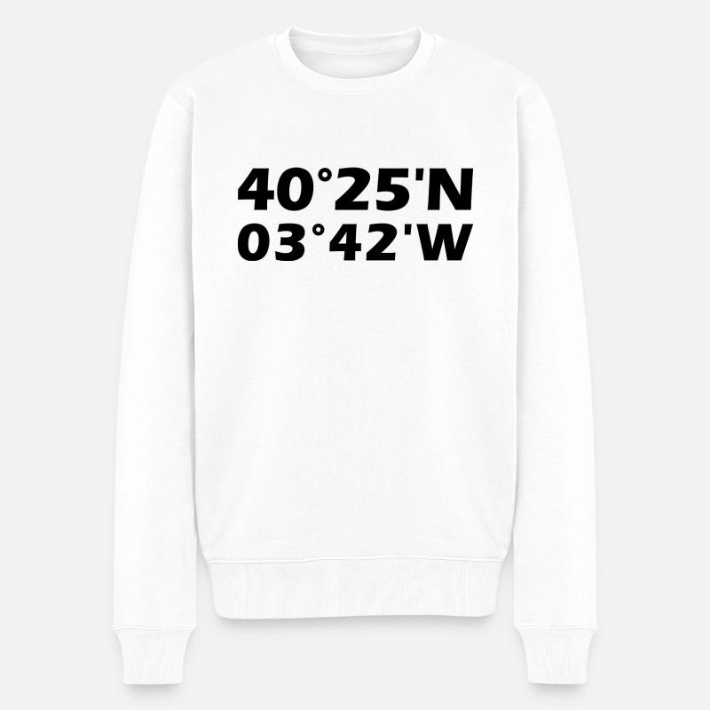Coordonnées de Madrid - Pull Premium bio Homme - blanc