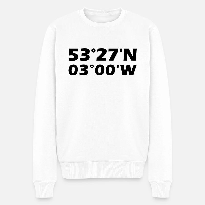 Bootle Koordinaten - Männer Premium Bio Pullover - Weiß