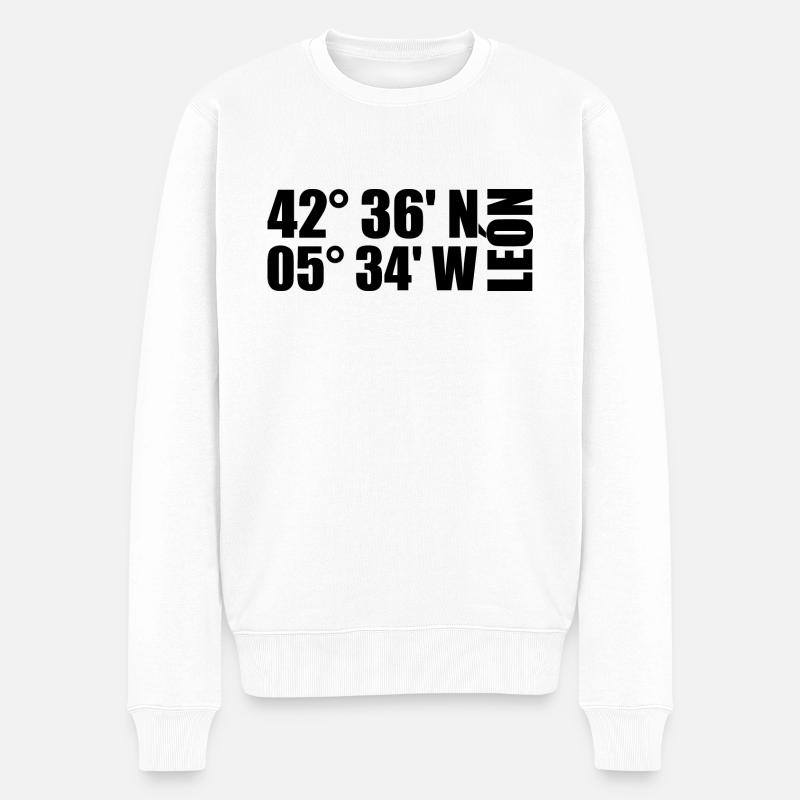 Coordonnées de León - Pull Premium bio Homme - blanc