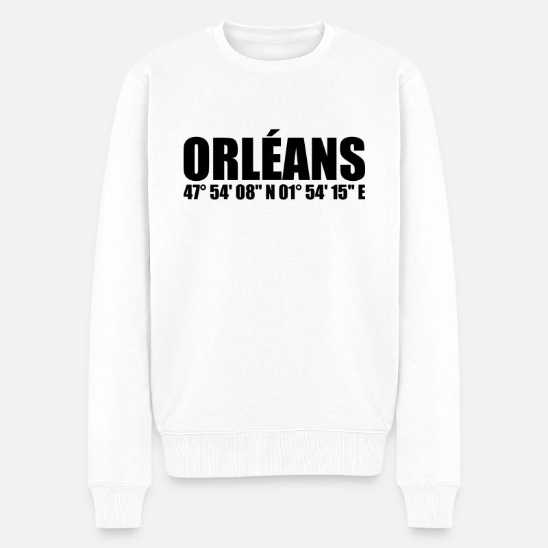 Coordonnées d’Orléans - Pull Premium bio Homme - blanc