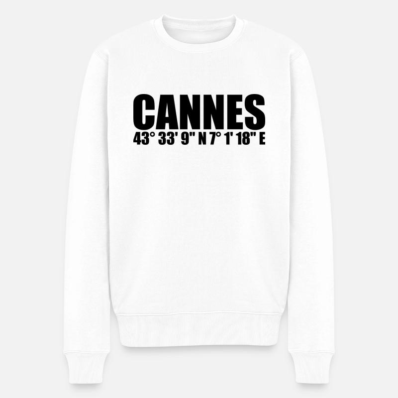 Coordonnées Cannes - Pull Premium bio Homme - blanc