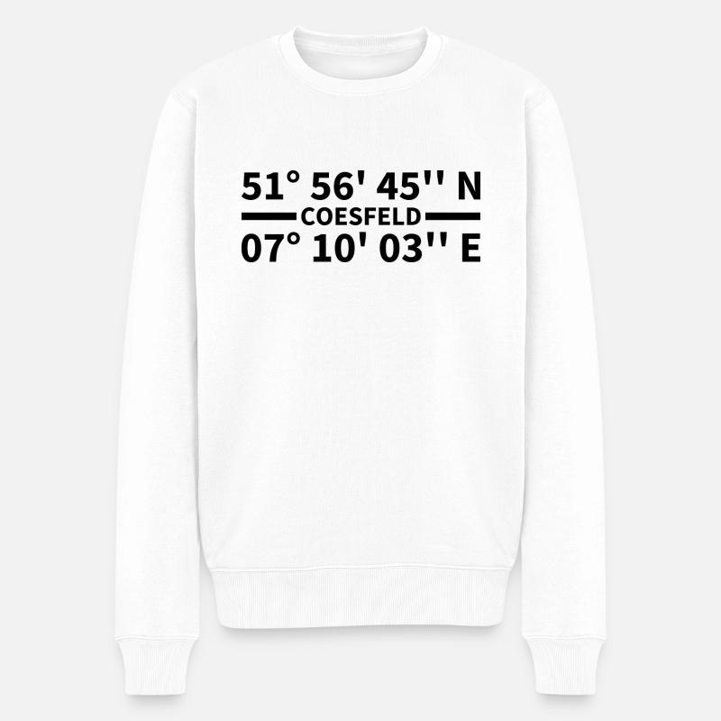 Coesfeld Koordinaten - Männer Premium Bio Pullover - Weiß