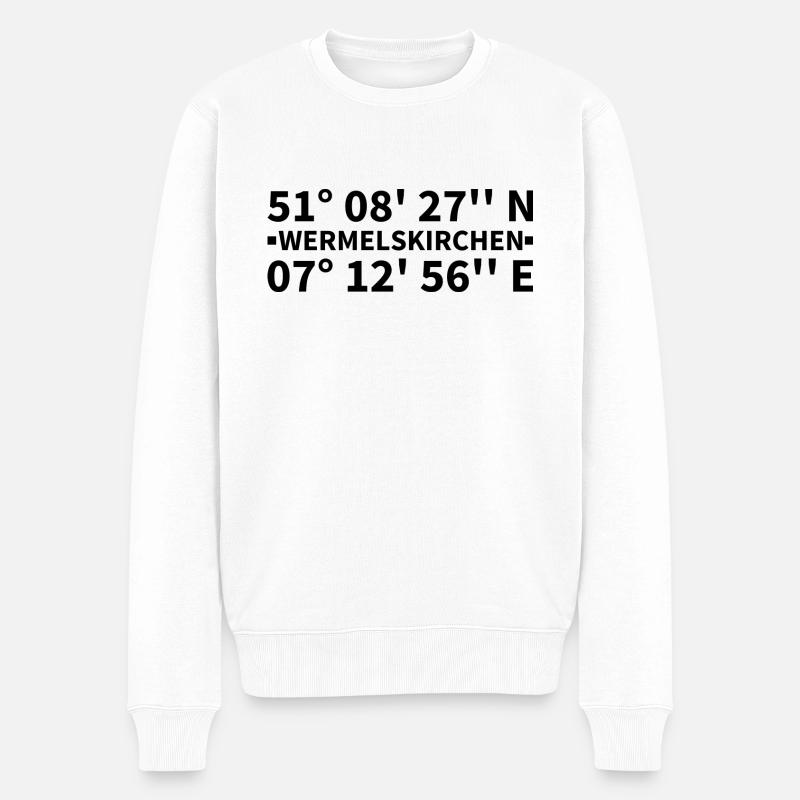 Coordonnées de Wermelskirchen - Pull Premium bio Homme - blanc
