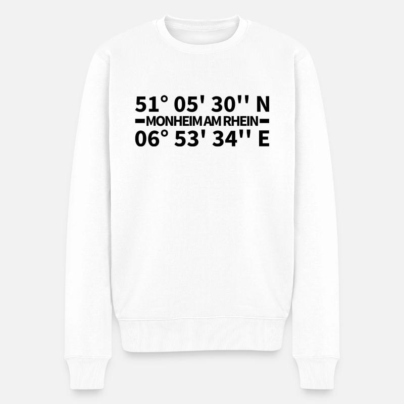 Monheim am Rhein Koordinaten - Männer Premium Bio Pullover - Weiß
