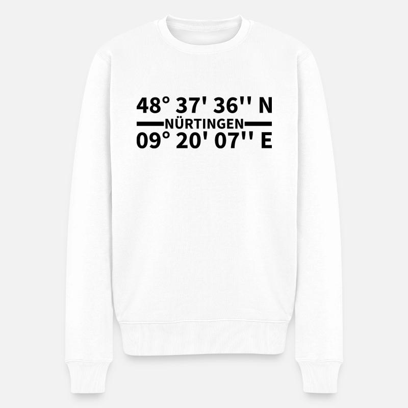 Coordonnées de Nürtingen - Pull Premium bio Homme - blanc