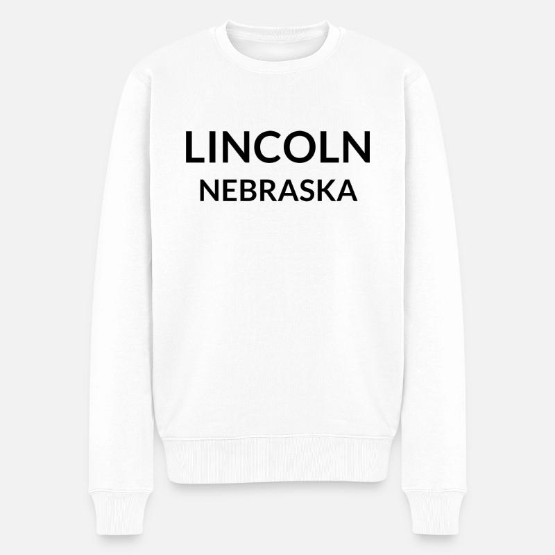 Lincoln Nebraska USA - Männer Premium Bio Pullover - Weiß