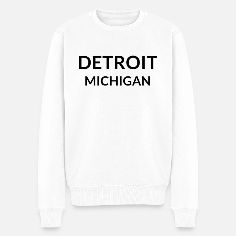 Detroit Michigan USA - Männer Premium Bio Pullover - Weiß