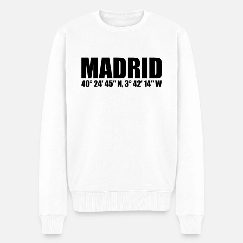 Coordonnées de Madrid - Pull Premium bio Homme - blanc