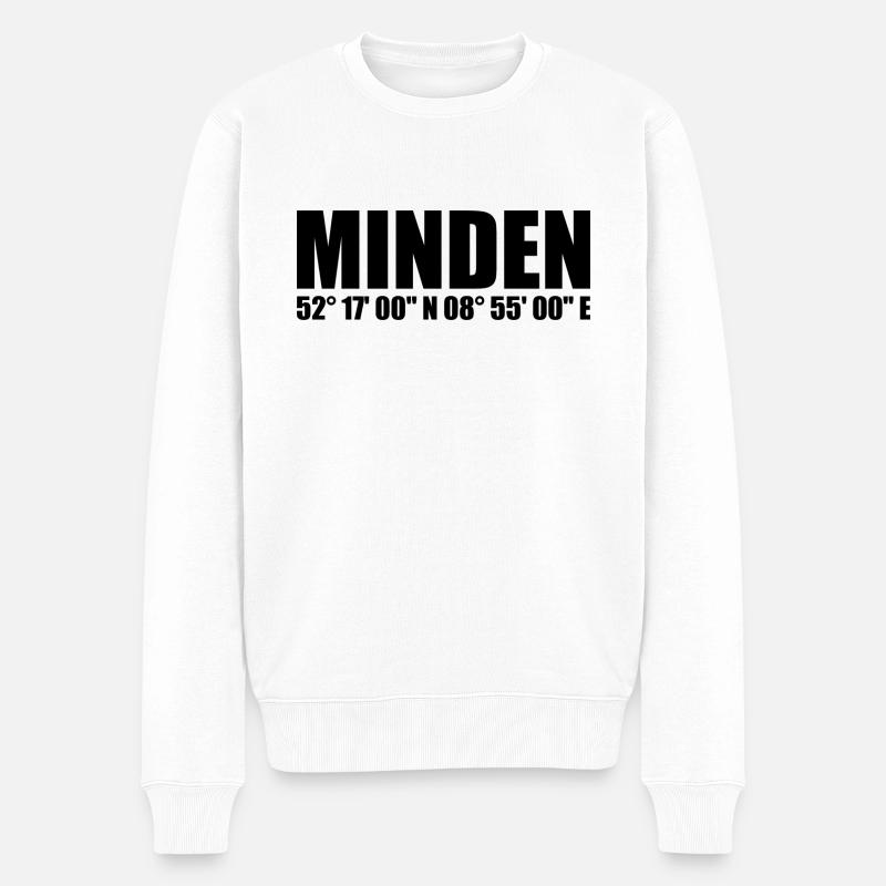 Minden Koordinaten - Männer Premium Bio Pullover - Weiß