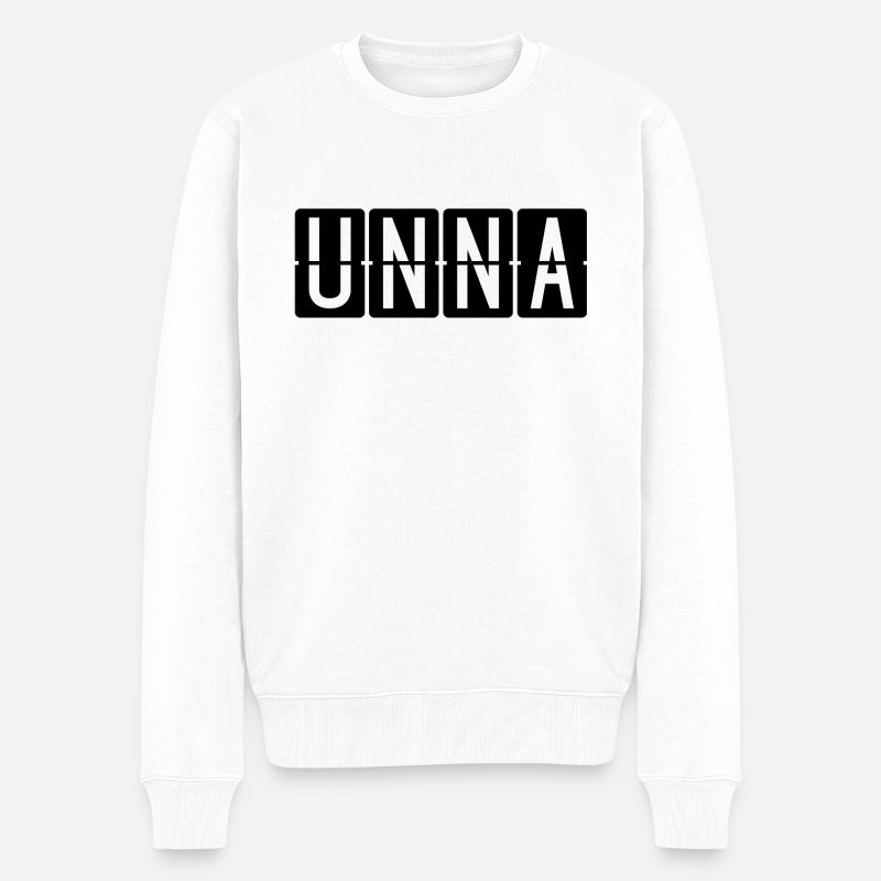 Unna Flughafentafel - Männer Premium Bio Pullover - Weiß