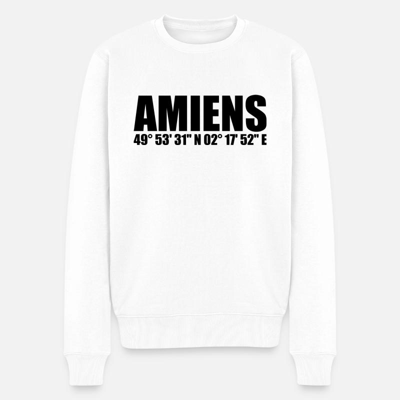 Coordonnées d’Amiens - Pull Premium bio Homme - blanc