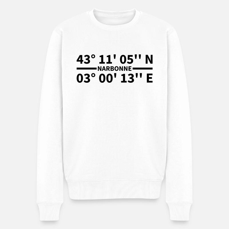 Coordonnées de Narbonne - Pull Premium bio Homme - blanc