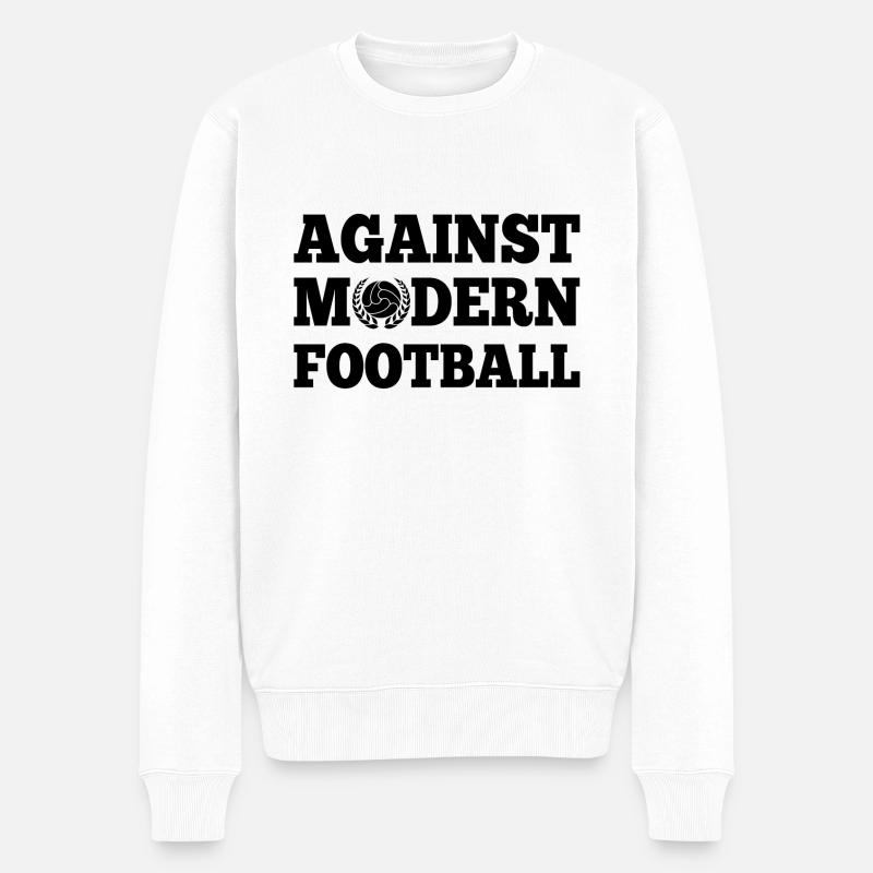 Gegen modernen Fußball - Männer Premium Bio Pullover - Weiß