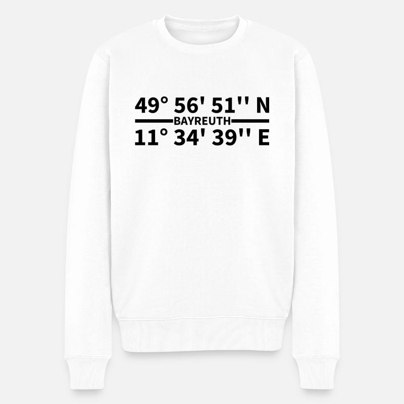 Bayreuth Koordinaten - Männer Premium Bio Pullover - Weiß