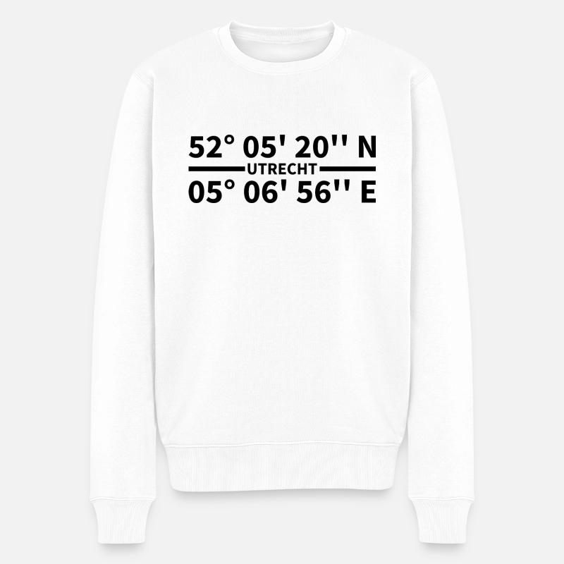 Utrecht Koordinaten - Männer Premium Bio Pullover - Weiß