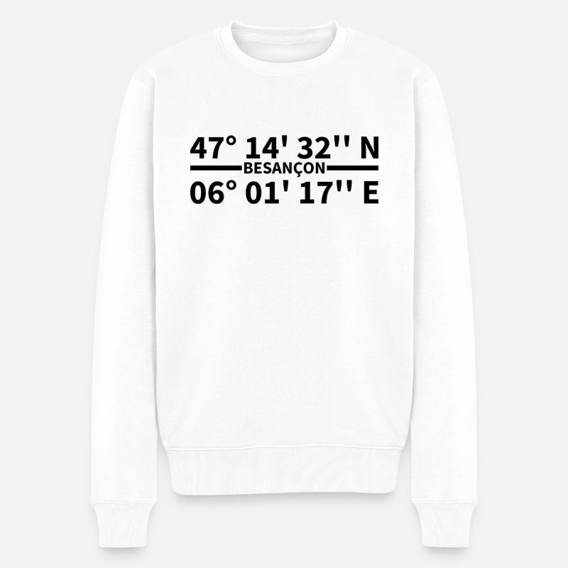 Coordonnées de Besançon - Pull Premium bio Homme - blanc