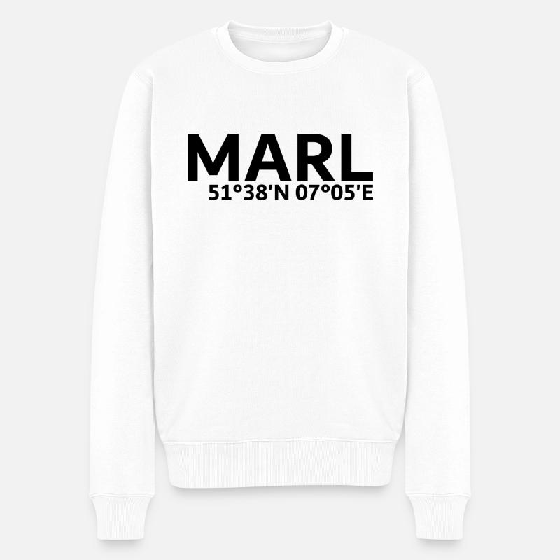Marl Koordinaten - Männer Premium Bio Pullover - Weiß