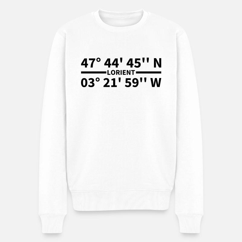 Coordonnées de Lorient - Pull Premium bio Homme - blanc