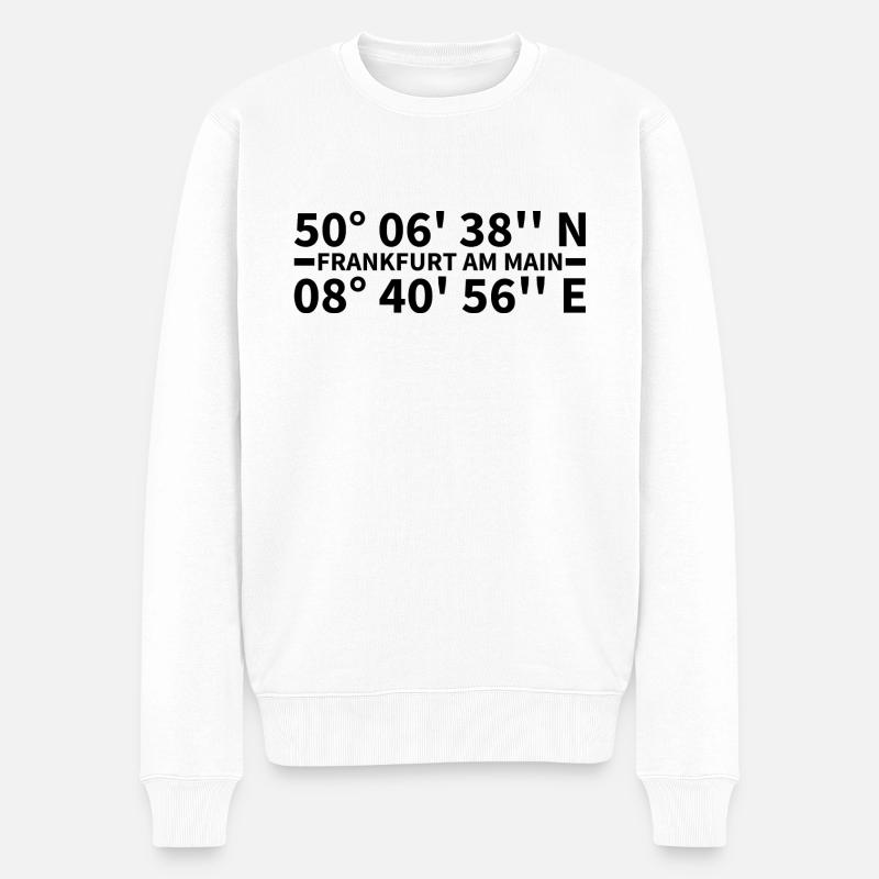 Coordonnées de Francfort-sur-le-Main - Pull Premium bio Homme - blanc