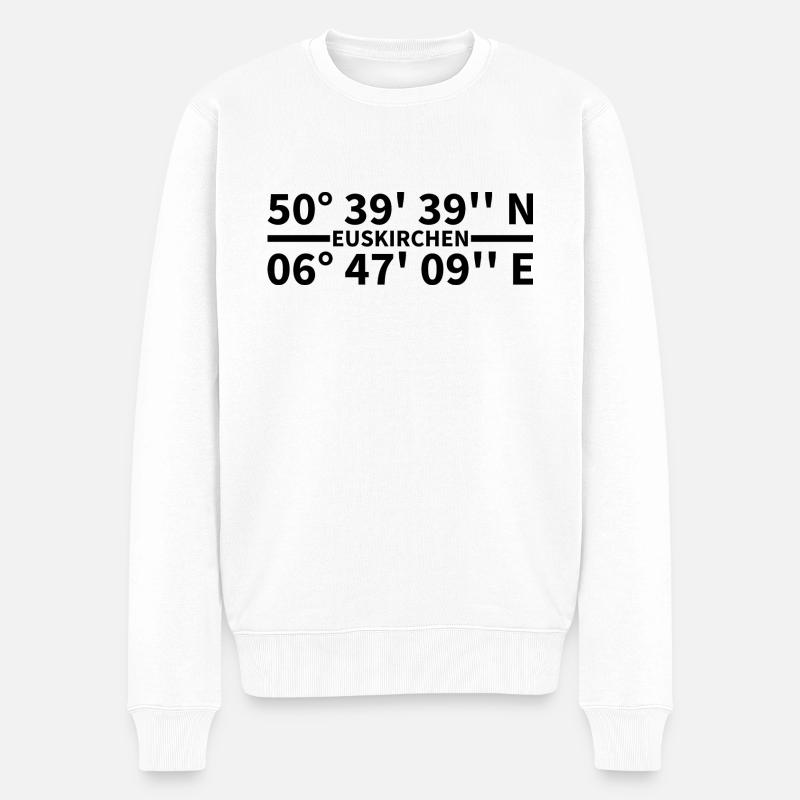 Euskirchen Koordinaten - Männer Premium Bio Pullover - Weiß