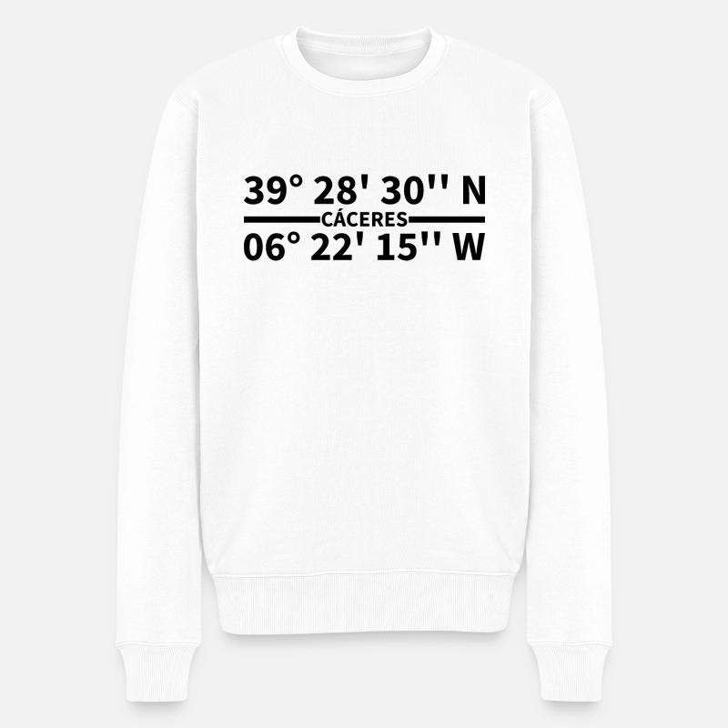 Coordonnées de Cáceres - Pull Premium bio Homme - blanc