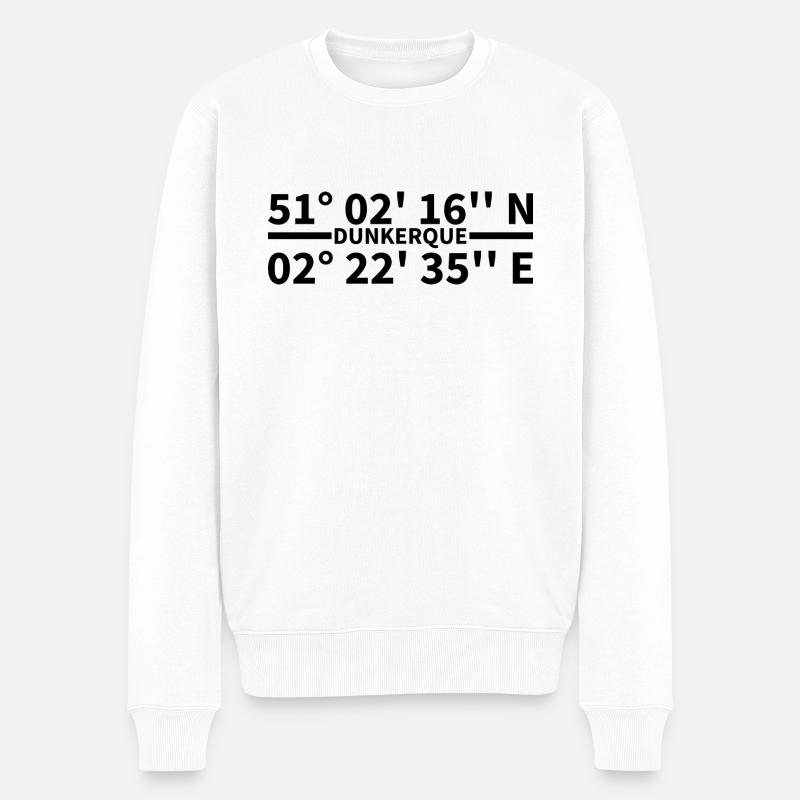 Coordonnées de Dunkerque - Pull Premium bio Homme - blanc