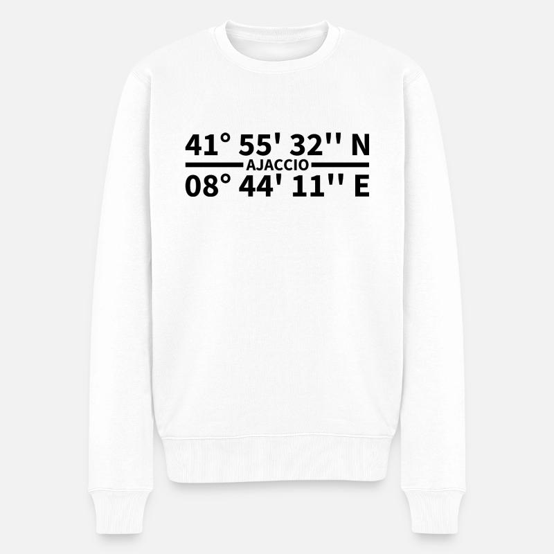 Coordonnées d’Ajaccio - Pull Premium bio Homme - blanc