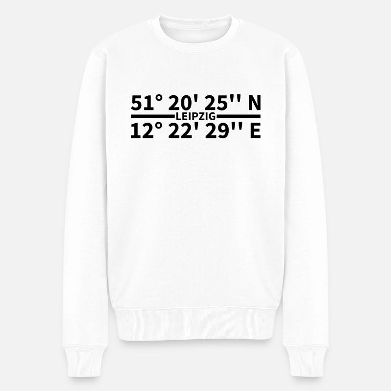 Coordonnées de Leipzig - Pull Premium bio Homme - blanc
