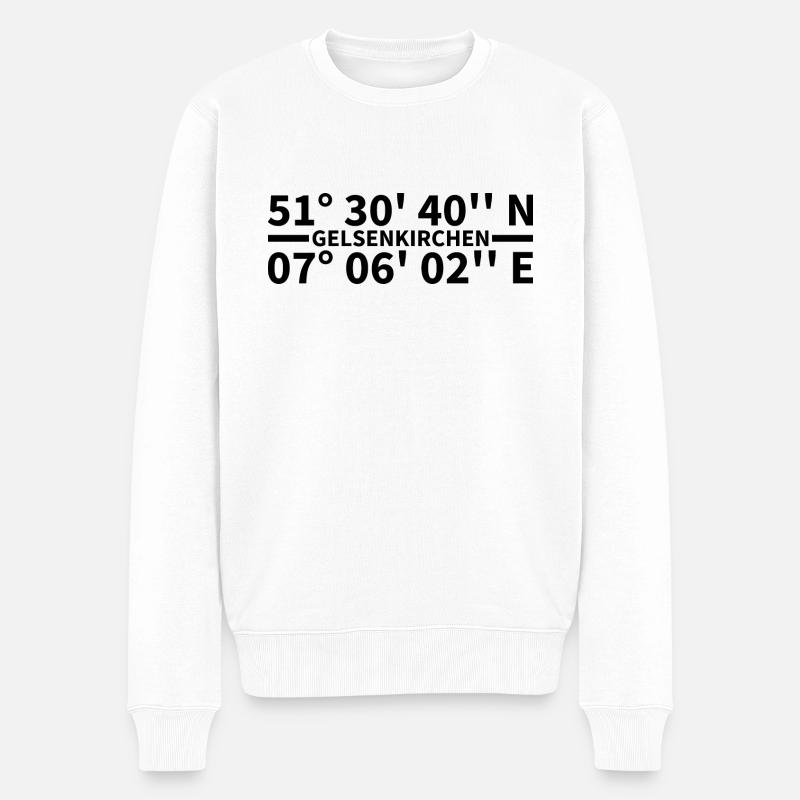 Coordonnées de Gelsenkirchen - Pull Premium bio Homme - blanc