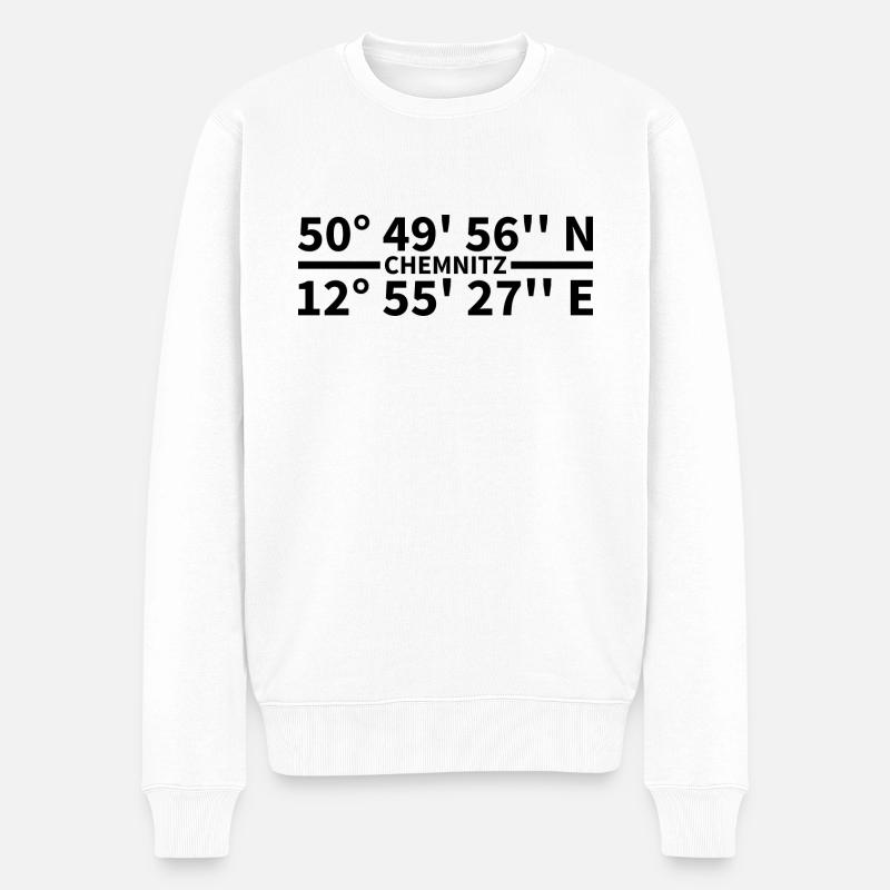 Coordonnées de Chemnitz - Pull Premium bio Homme - blanc