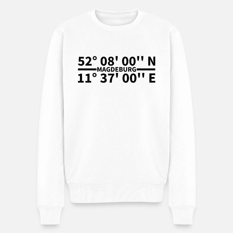 Coordonnées de Magdebourg - Pull Premium bio Homme - blanc