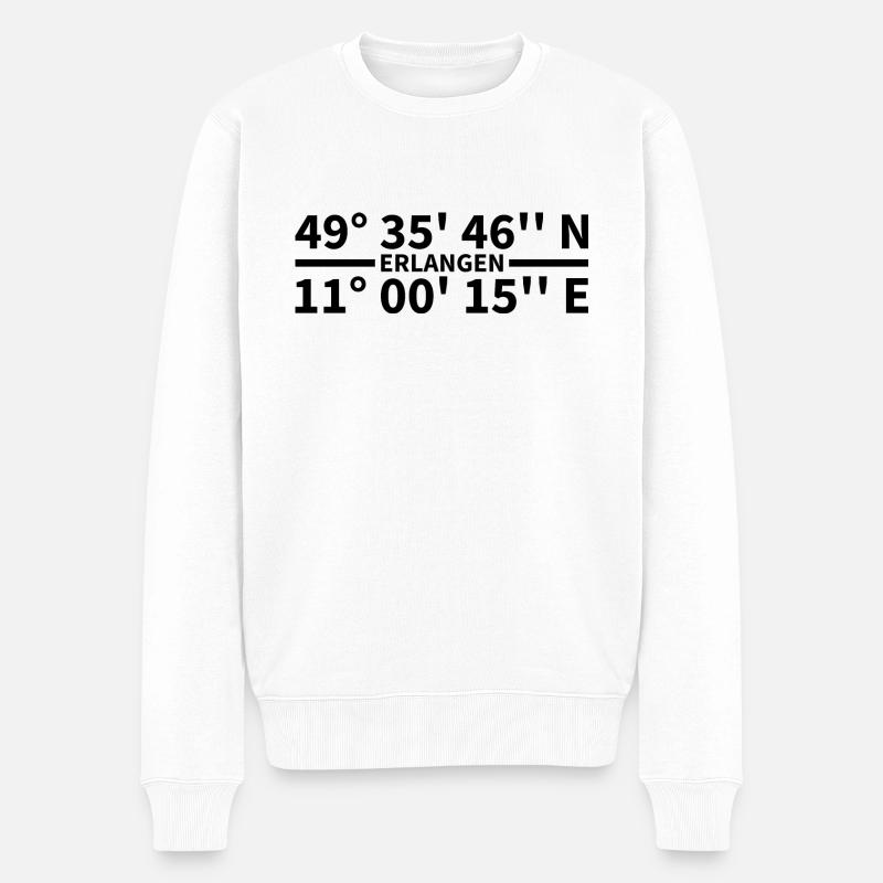 Erlangen Coordinates - Men's Premium Organic Jumper - white