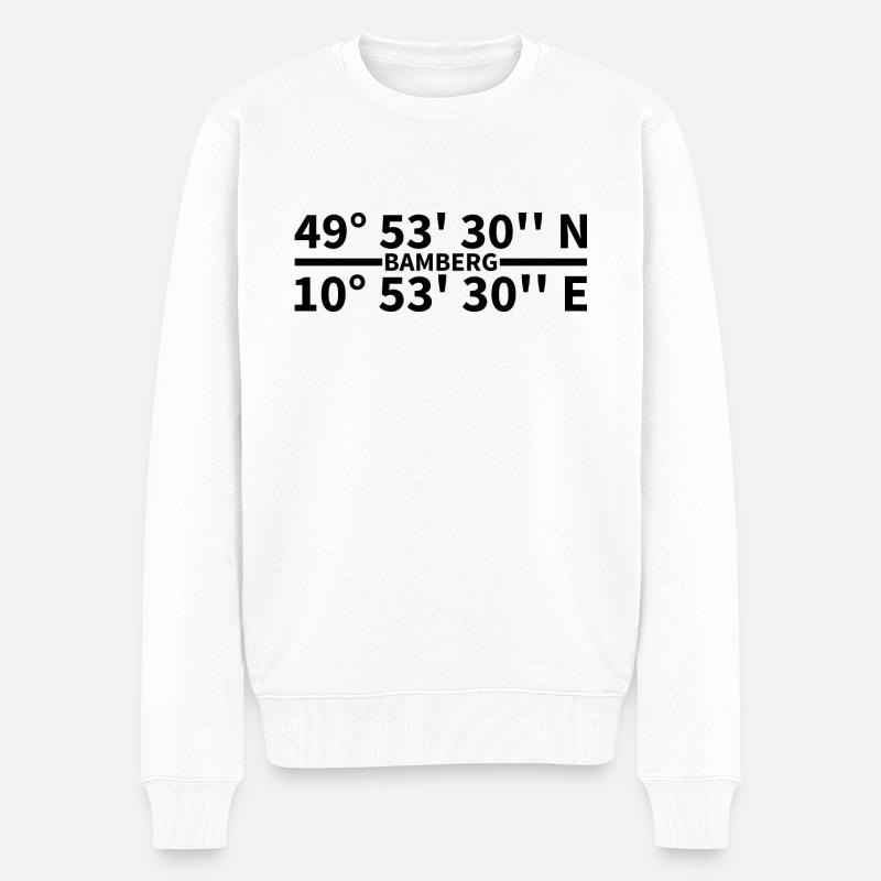 Bamberg Koordinaten - Männer Premium Bio Pullover - Weiß