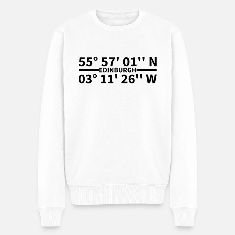 Coordonnées d’Édimbourg - Pull Premium bio Homme - blanc