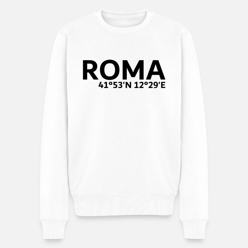 Coordonnées roms - Pull Premium bio Homme - blanc
