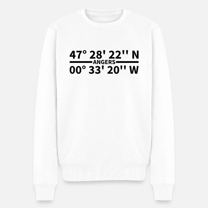 Coordonnées d’Angers - Pull Premium bio Homme - blanc