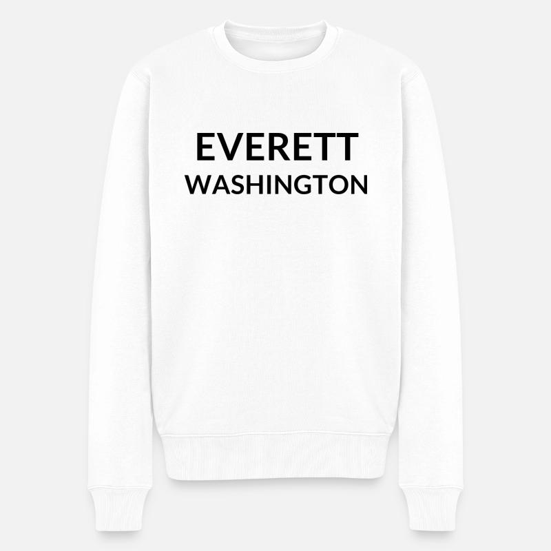 Everett Washington USA - Männer Premium Bio Pullover - Weiß