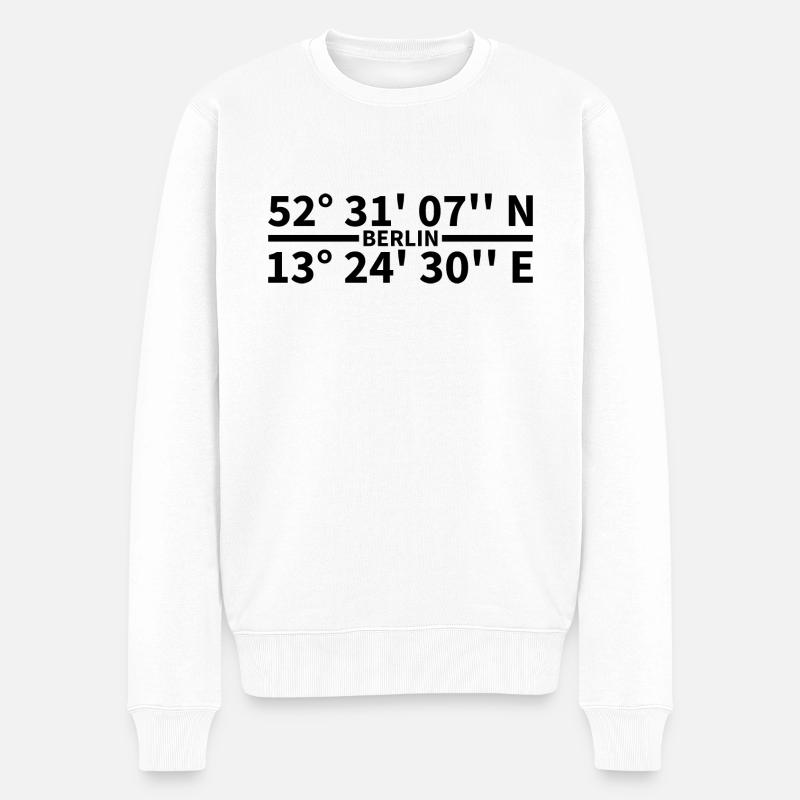 Coordonnées de Berlin - Pull Premium bio Homme - blanc