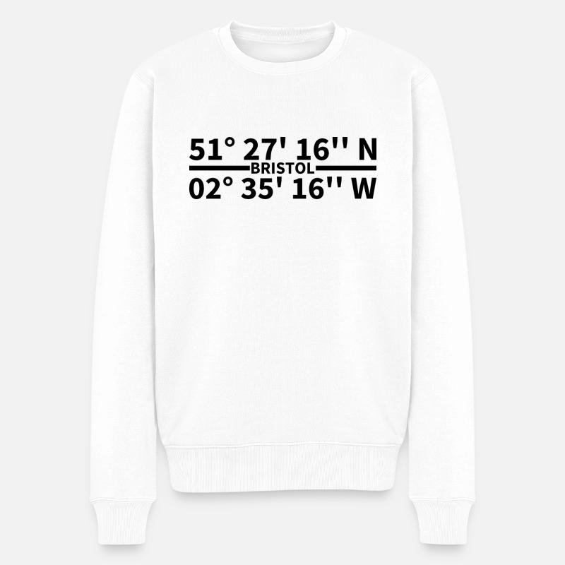 Coordonnées de Bristol - Pull Premium bio Homme - blanc