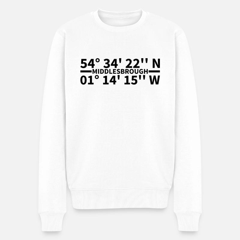 Coordonnées de Middlesbrough - Pull Premium bio Homme - blanc